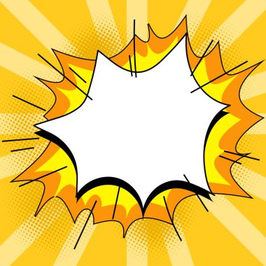 Comic Speech Bubble With Copy Space. Empty Template In Explosion Framework