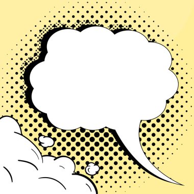 Comic Blank Speech Bubble Copy Space. Empty Template Explosion Framework