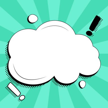 Comic Blank Speech Bubble Copy Space. Empty Template Explosion Framework