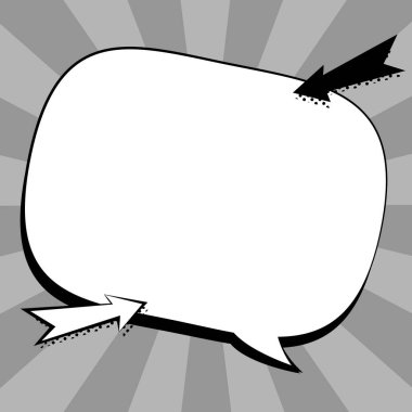 Comic Speech Bubble With Copy Space And Doodles. Empty Explosion Template