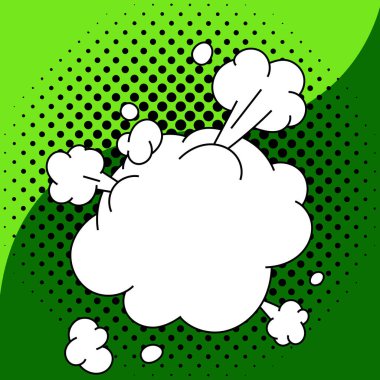 Blank Speech Bubble With Copy Space Over Color Background Design.