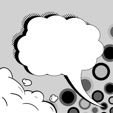 Comic Speech Bubble With Copy Space And Doodles. Empty Explosion Template
