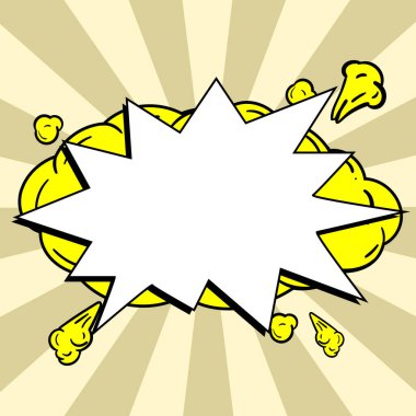 Blank Speech Bubble With Copy Space Over Color Background Design.