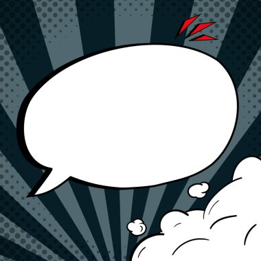 Comic Speech Bubble With Copy Space And Doodles. Empty Explosion Template