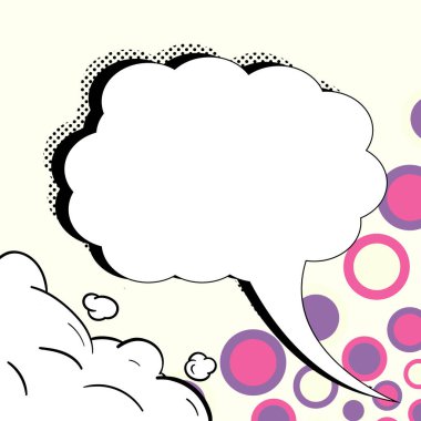 Comic Blank Speech Bubble Copy Space. Empty Template Explosion Framework