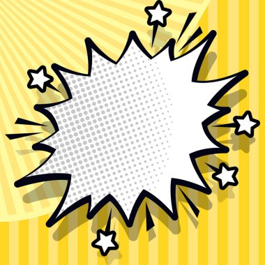 Comic Speech Bubble With Copy Space. Empty Template In Explosion Framework