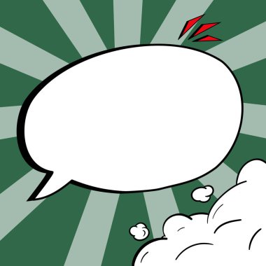 Speech Bubble With Copy Space Over Background. Template Framework For Ads