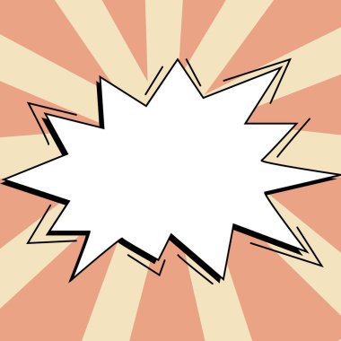 Blank Speech Bubble With Copy Space Over Color Background Design.