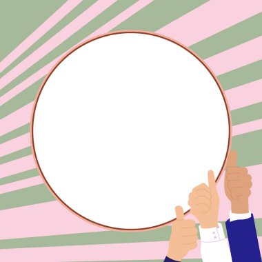 Big finger raised up pointing to whiteboard with important information.