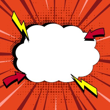 Comic Blank Speech Bubble Copy Space. Empty Template Explosion Framework
