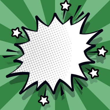 Comic Speech Bubble With Copy Space. Empty Template In Explosion Framework