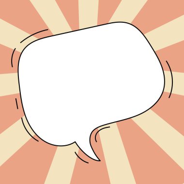 Blank Speech Bubble With Copy Space Over Color Background Design.