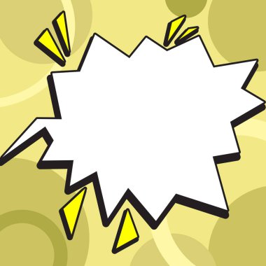 Comic Speech Bubble With Copy Space. Empty Template In Explosion Framework