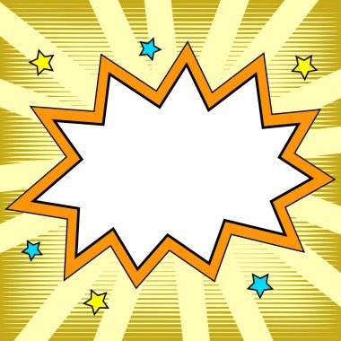 Comic Speech Bubble With Copy Space. Empty Template In Explosion Framework