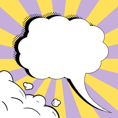 Speech Bubble With Copy Space Over Background. Template Framework For Ads