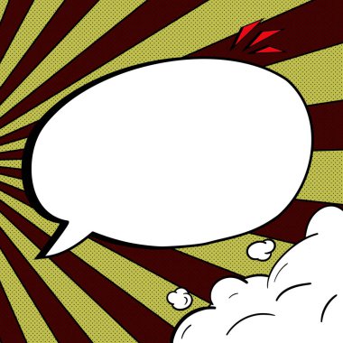 Comic Blank Speech Bubble Copy Space. Empty Template Explosion Framework