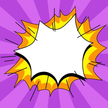 Speech Bubble With Copy Space Over Background. Template Framework For Ads