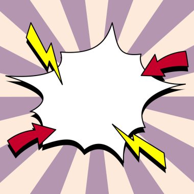 Blank Speech Bubble With Copy Space Over Color Background Design.