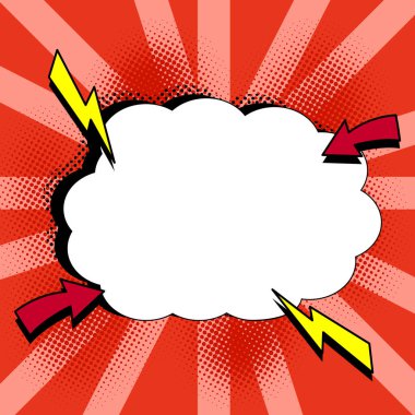 Comic Speech Bubble With Copy Space. Empty Template In Explosion Framework