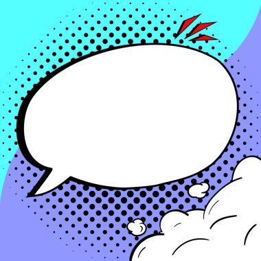 Comic Blank Speech Bubble Copy Space. Empty Template Explosion Framework