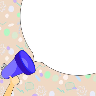 Bright Illustration Of Megaphone Making Loudly Brand New Infolmation.