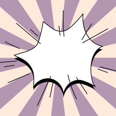 Blank Speech Bubble With Copy Space Over Color Background Design.