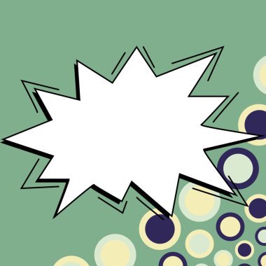 Blank Speech Bubble With Copy Space Over Color Background Design.