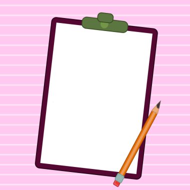 Paper sheets laying on colored background. Pencil draws main message.