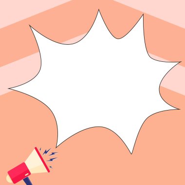 Bullhorn Voice Device With Speech Balloon Presenting Fresh Messages.