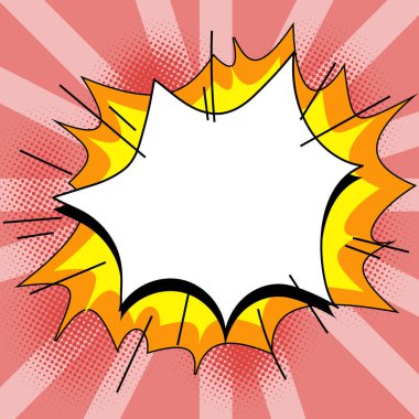 Comic Speech Bubble With Copy Space. Empty Template In Explosion Framework