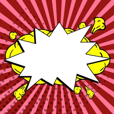 Blank Speech Bubble With Copy Space Over Color Background Design.