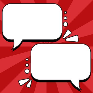 Comic Speech Bubble With Copy Space And Doodles. Empty Explosion Template