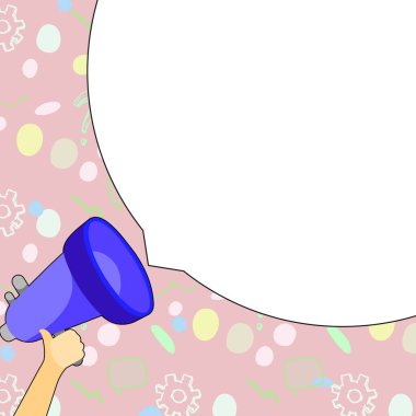 Bright Illustration Of Megaphone Making Loudly Brand New Infolmation.