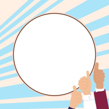 Big finger raised up pointing to whiteboard with important information.