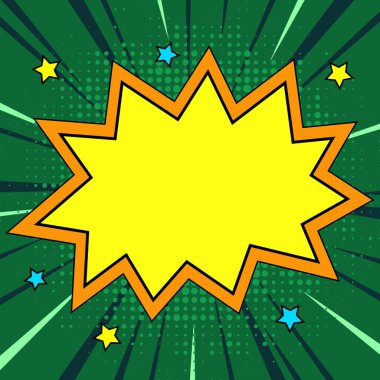 Comic Speech Bubble With Copy Space. Empty Template In Explosion Framework