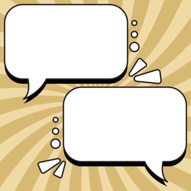 Comic Blank Speech Bubble Copy Space. Empty Template Explosion Framework