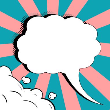 Comic Speech Bubble With Copy Space. Empty Template In Explosion Framework