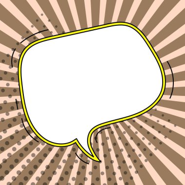 Blank Speech Bubble With Copy Space Over Color Background Design.
