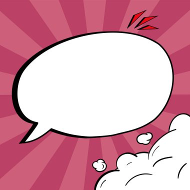 Comic Speech Bubble With Copy Space. Empty Template In Explosion Framework