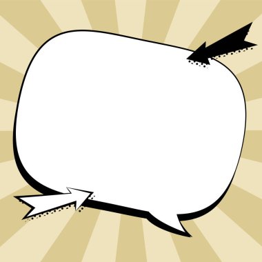 Comic Speech Bubble With Copy Space And Doodles. Empty Explosion Template