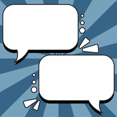 Comic Speech Bubble With Copy Space And Doodles. Empty Explosion Template