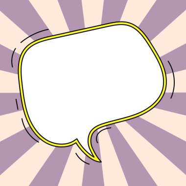 Blank Speech Bubble With Copy Space Over Color Background Design.