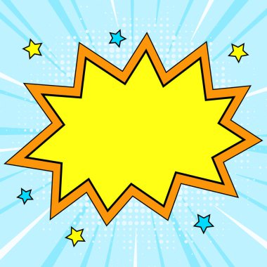 Comic Speech Bubble With Copy Space. Empty Template In Explosion Framework