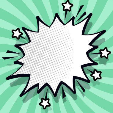 Comic Speech Bubble With Copy Space. Empty Template In Explosion Framework