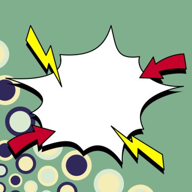 Blank Speech Bubble With Copy Space Over Color Background Design.