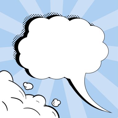 Speech Bubble With Copy Space Over Background. Template Framework For Ads