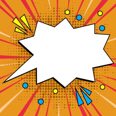 Comic Speech Bubble With Copy Space. Empty Template In Explosion Framework