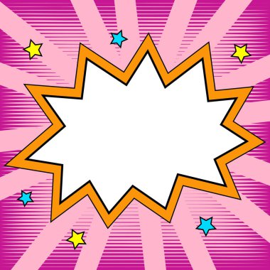 Speech Bubble With Copy Space Over Background. Template Framework For Ads