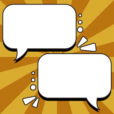 Comic Speech Bubble With Copy Space And Doodles. Empty Explosion Template