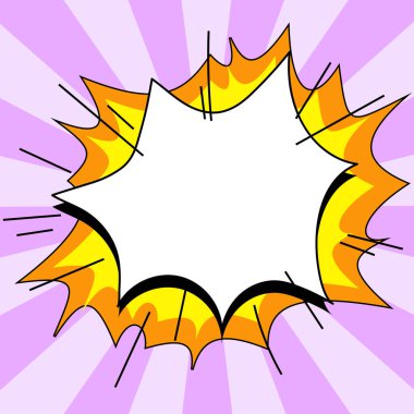Comic Speech Bubble With Copy Space. Empty Template In Explosion Framework
